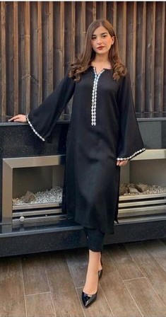 Mirror Work Black Kurtas Pant Set