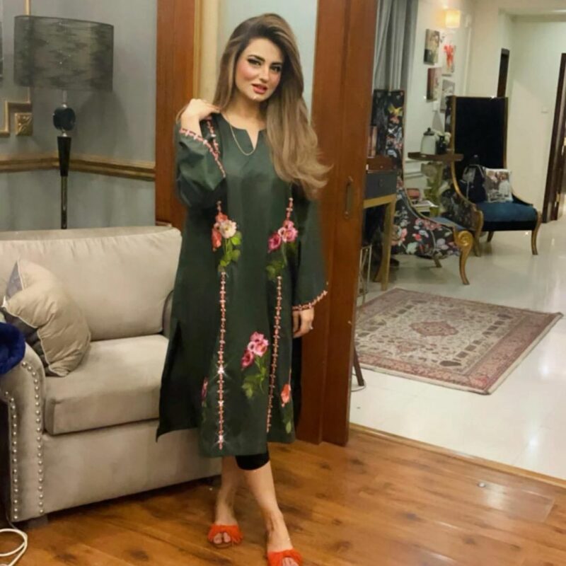 Dark Green Kurti with Pant