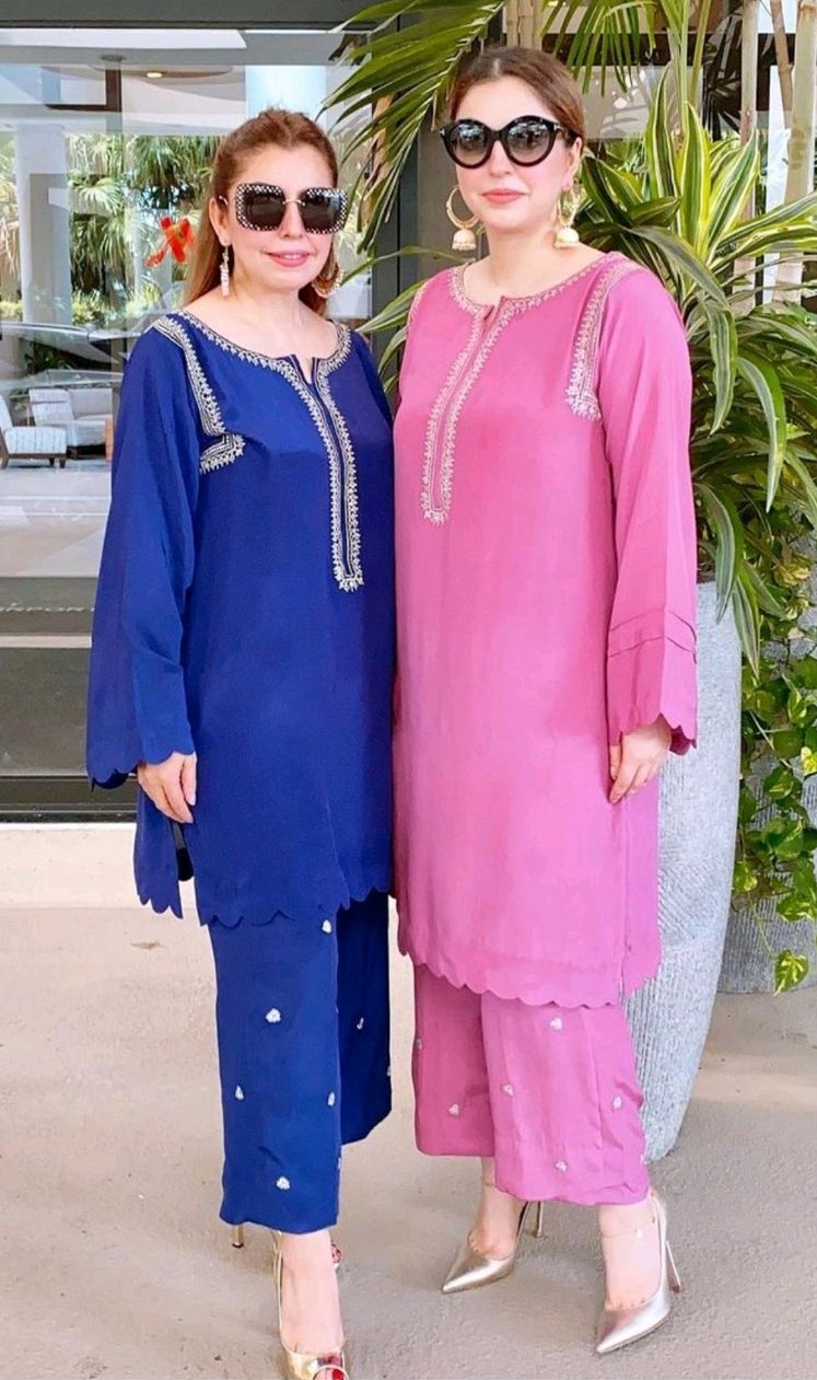 Blue Cotton Kurta with Palazzo set