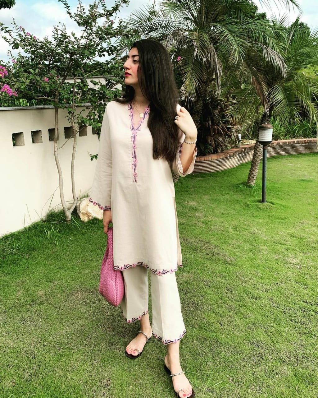 Ivory Cream Kurti With Pant Set Front