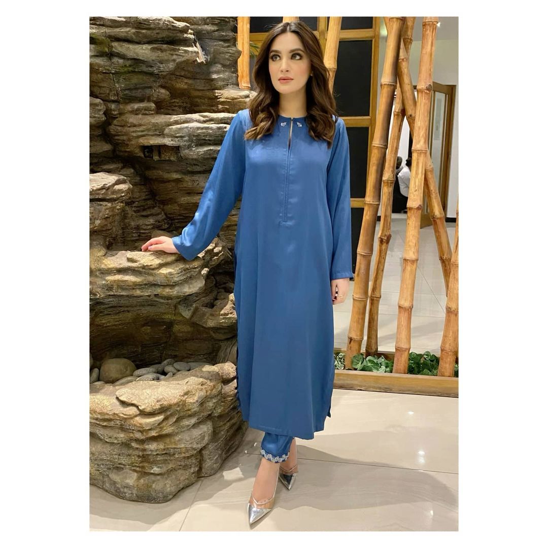 Cobalt Blue Kurti With Pant Set