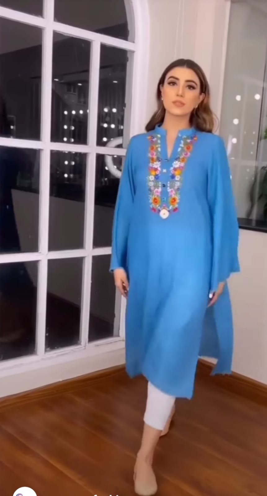 Light Blue Georgette Straight Lucknowi Chikankari Ethinic Wear Kurta -  Ratan Sarees