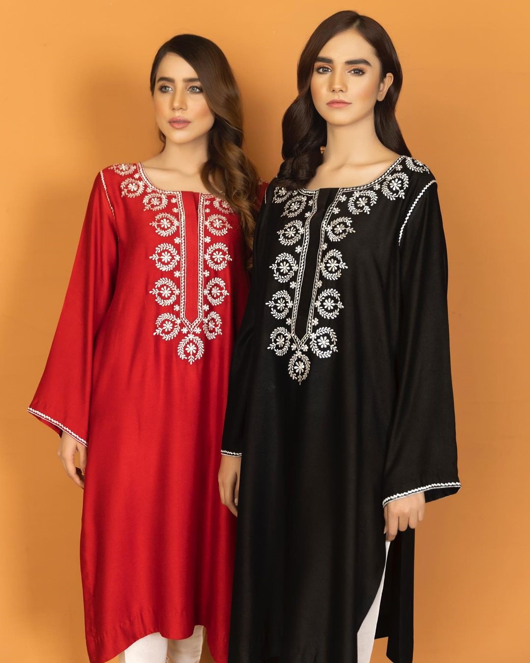 Red & Black Kurti with Pants Set